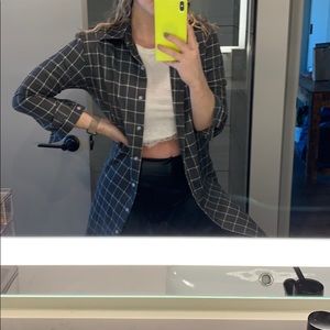 Grey and white pin trip shirt